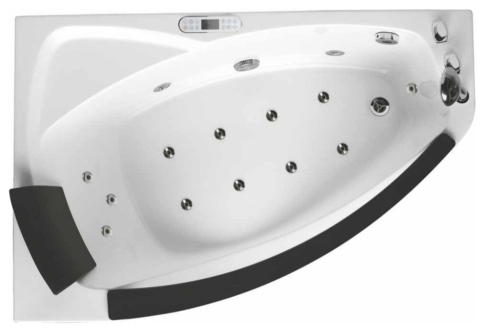 EAGO AM198ETL-R 5 ft Clear Rounded Right Corner Acrylic Whirlpool Bathtub