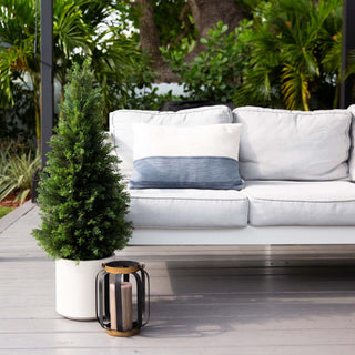 3ft. UV Resistant Artificial Cedar Tree, Decorative White Planter