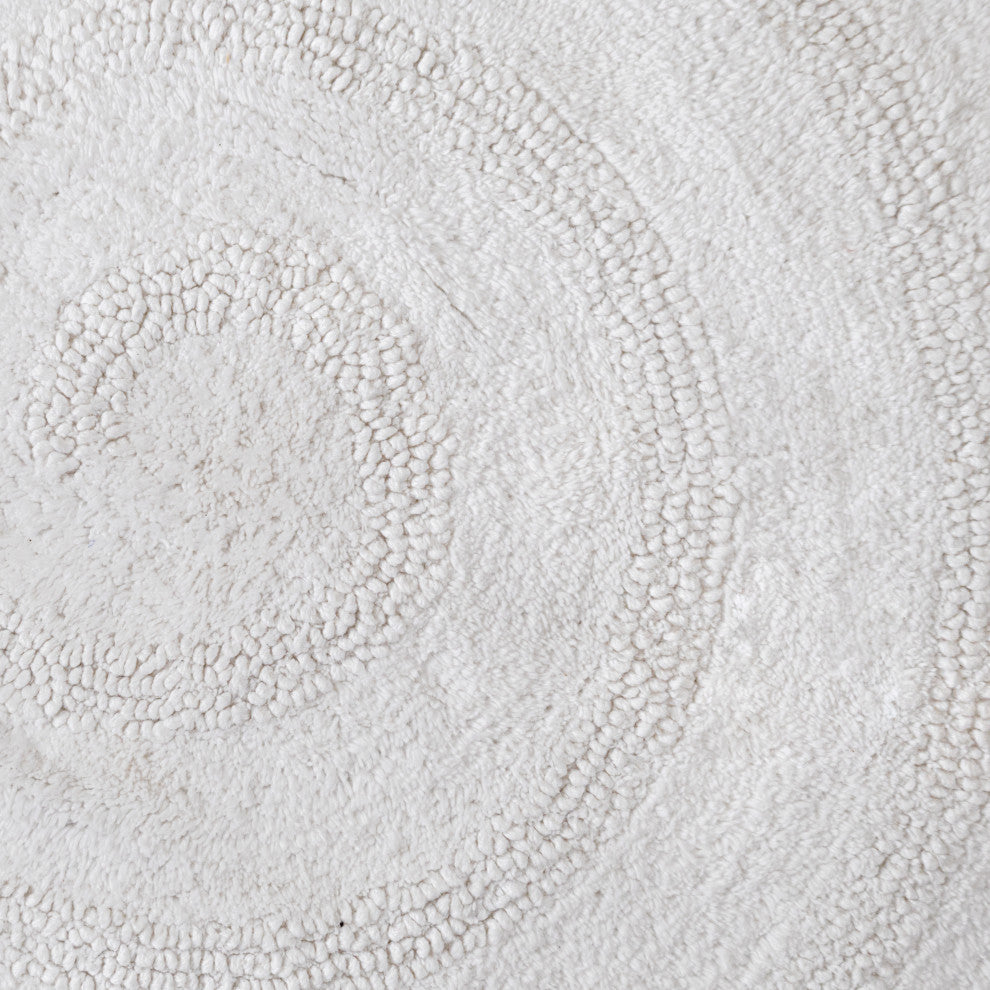 Hartley Machine Tufted Bath Mat, White, 36"x36"