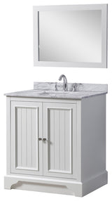 32" Kingswood Bath Vanity, White and Mirror