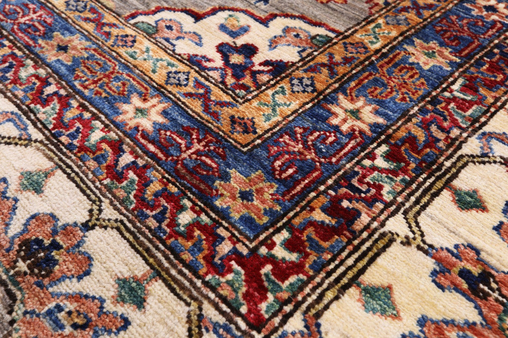 9' 10" X 13' 9" Handmade Super Kazak Wool Rug Q9780