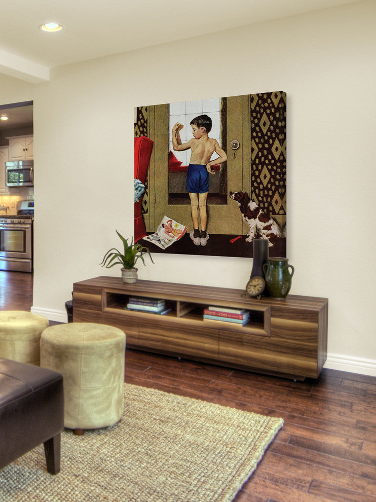 "Young Charles Atlas" Painting Print on Canvas by George Hughes