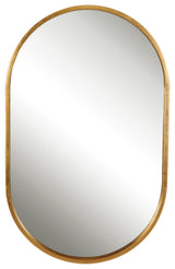 Varina Minimalist Oval Mirror, Gold