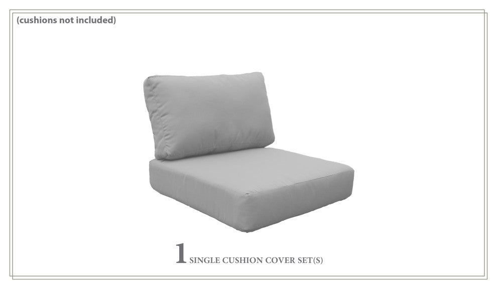Covers for Low-Back Chair Cushions 6 inches thick, Gray