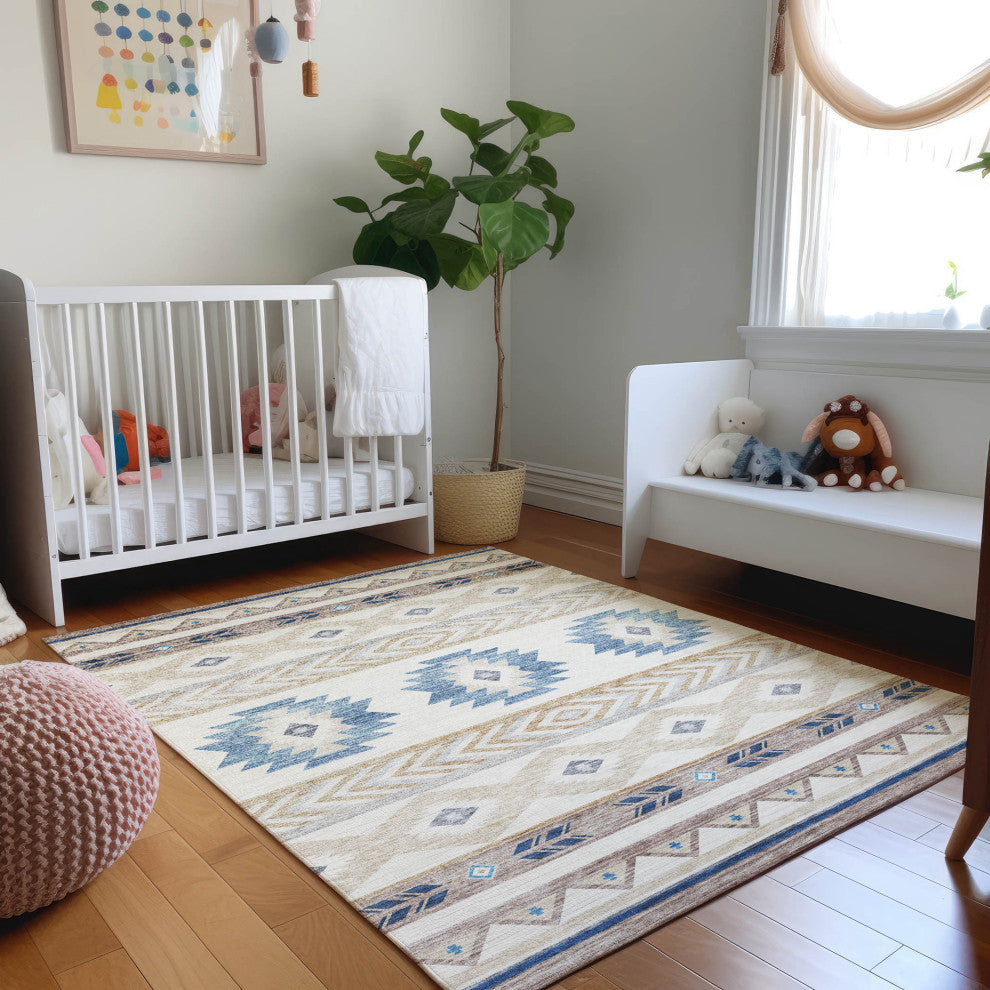 Addison Premium Washable Mayfield AMF178 Ivory 5' x 7'6" Rug