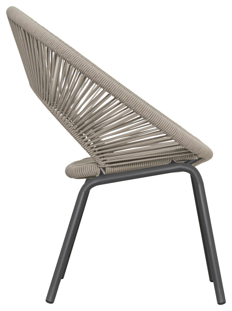 Ionian Dining Chair, Set of 2, Dark Gray Frame, Cardamom Taupe Weave