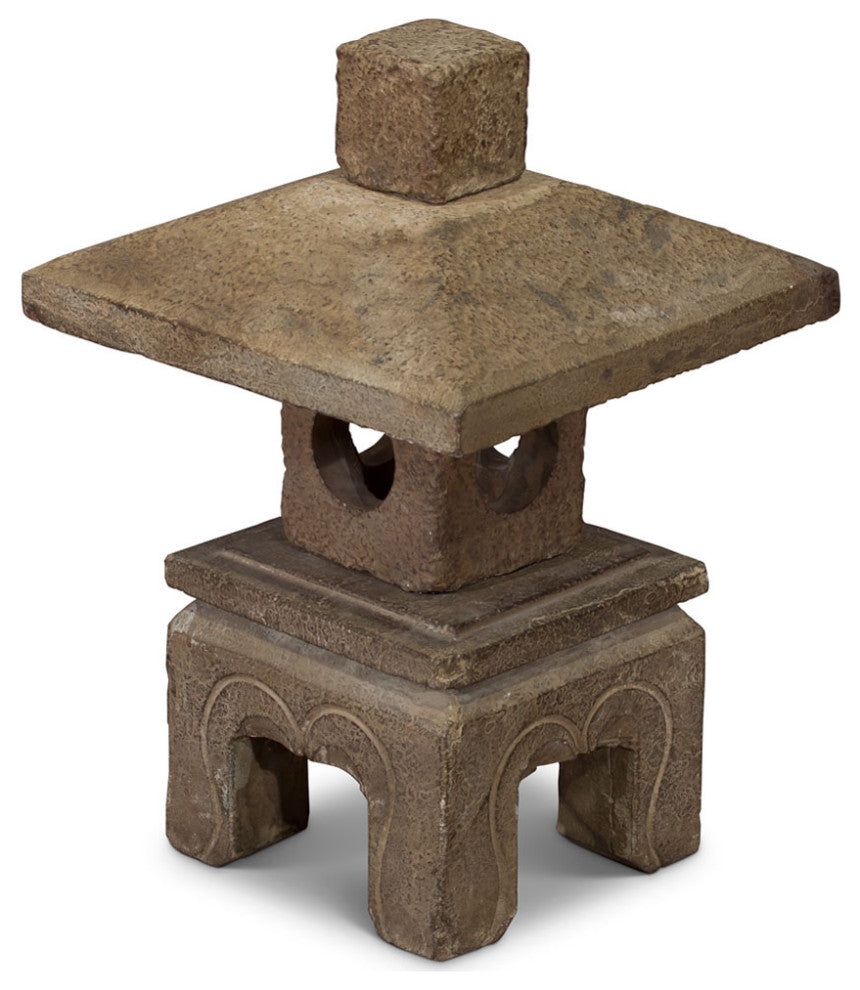 15in Chinese Stone Su Chow Square Pagoda Lantern