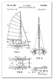 Vintage Sailboat Catamaran Patent 20"x30" Print on Canvas