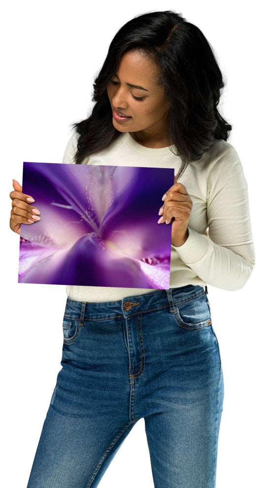Iris Center Petals Nature Photography, Floral Unframed Wall Art Print, 8" X 10"