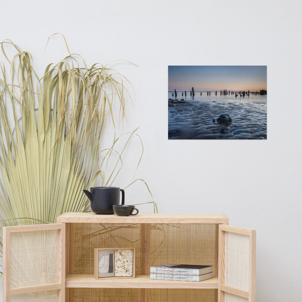 Low Tide At Battery Landscape Photo, Beach Unframed Wall Art Print, 18" X 24"