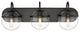 Innovations 350-3W-BK-CL-LED Sands 3 Light 24" Bath Vanity Light, Matte Black