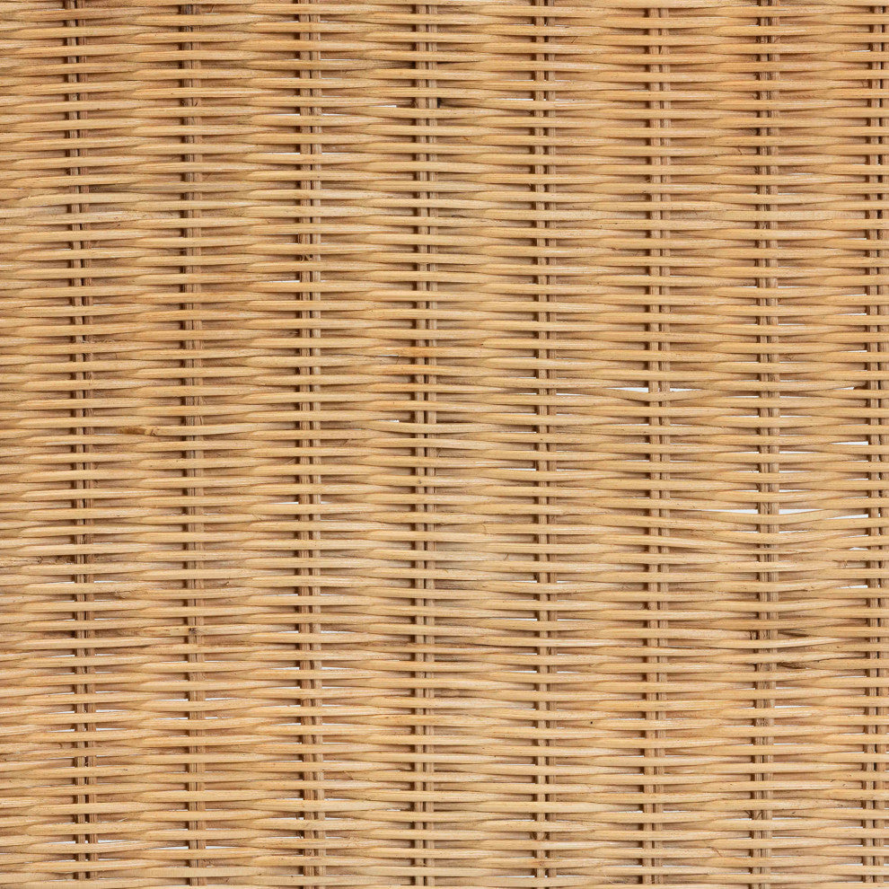 Cacaban Modern Bohemian Natural Brown Rattan Accent Bench