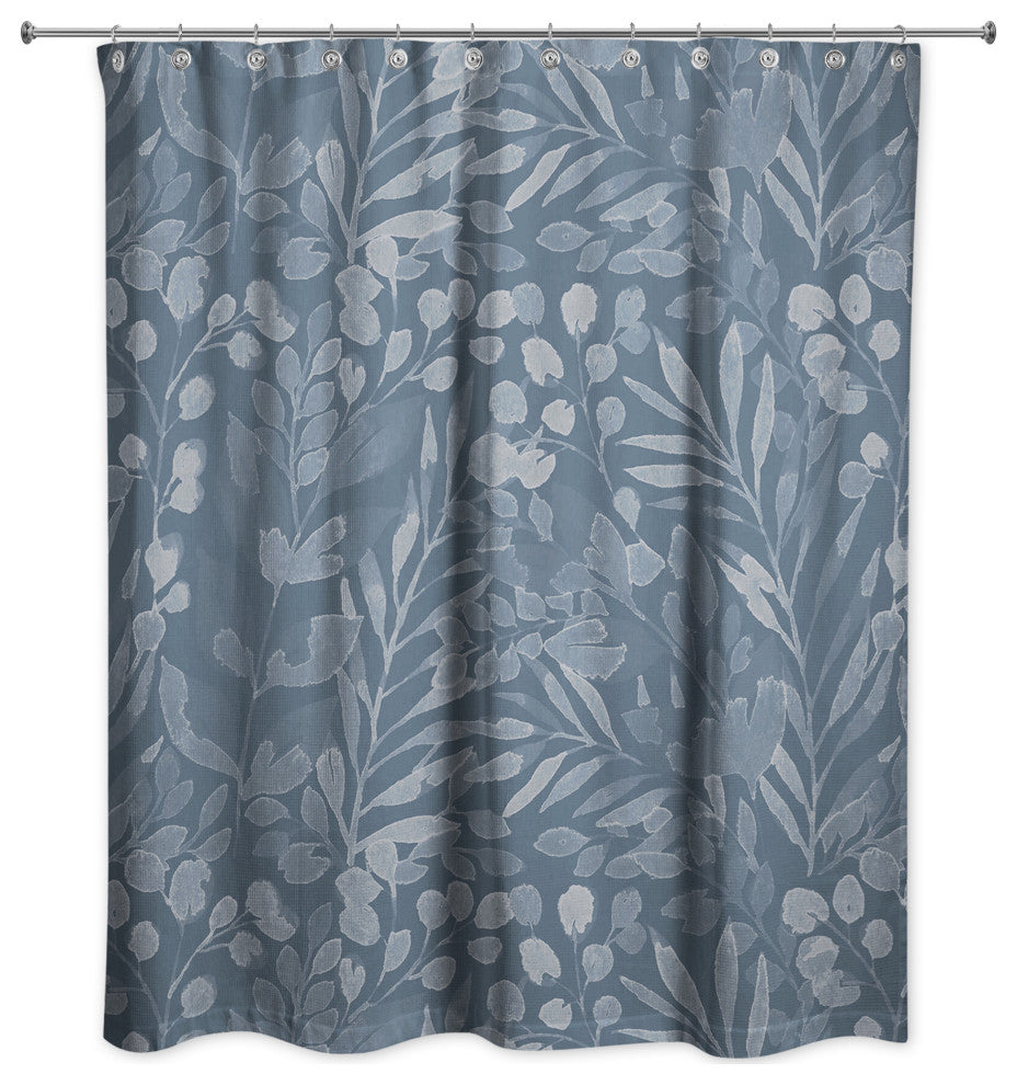 Blue Floral 71 x 74 Shower Curtain