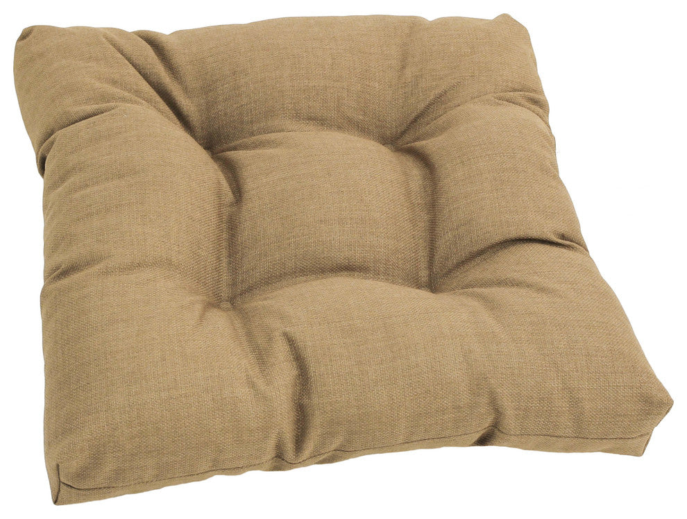 19" Squared Spun Polyester Tufted Dining Chair Cushion, Sandstone