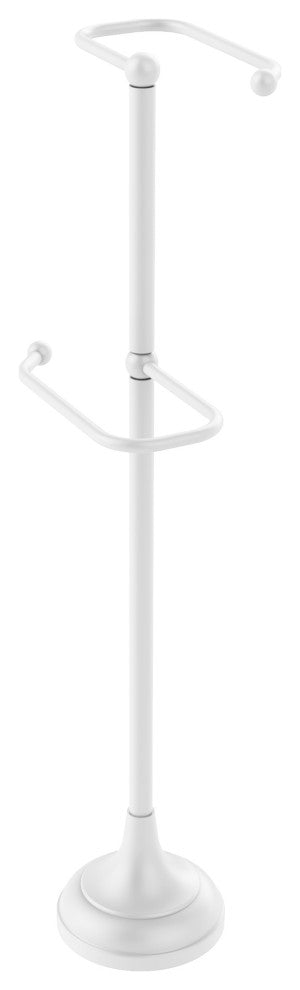 Free Standing Two Roll Toilet Tissue Stand, Matte White