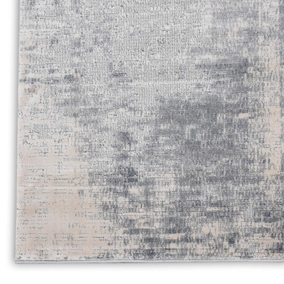 Nourison Rustic Textures 7'10" Round Blue/Ivory Modern Indoor Area Rug