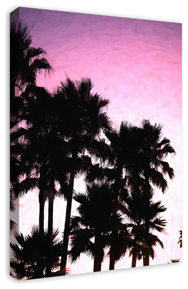 Purple Palm Tree Sunset 20x30 Canvas