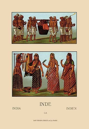 A Variety of Indian Ceremonial Garb #2 - Fine Art Giclee Print 24" x 36"