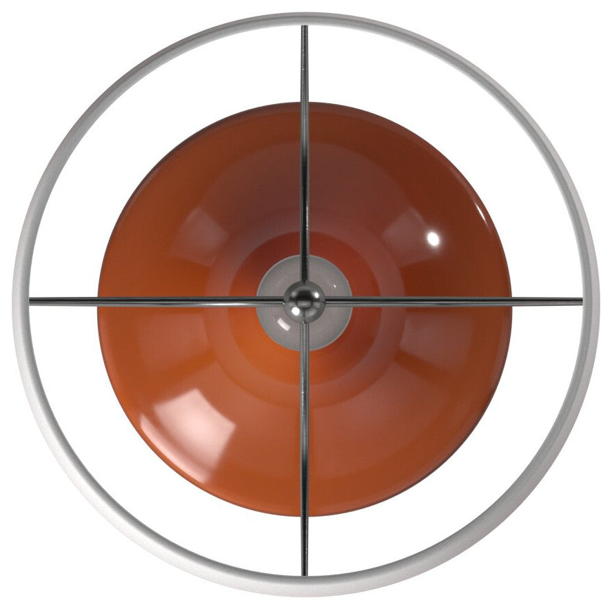 Retro Orange Glass Table Lamp With Steel Base