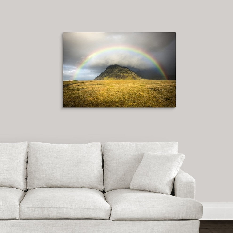 "Heaven's Rainbow, Iceland" Wrapped Canvas Art Print, 36"x24"x1.5"