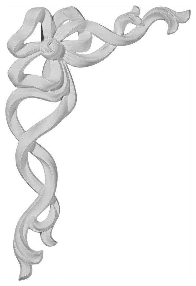 11"W  x 15 3/4"H x 1 1/8"P Versailles Large Ribbon with Bow Onlay, Left