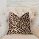 Crimson Cheetah Black and Brown Luxury Throw Pillow, 26"x26"