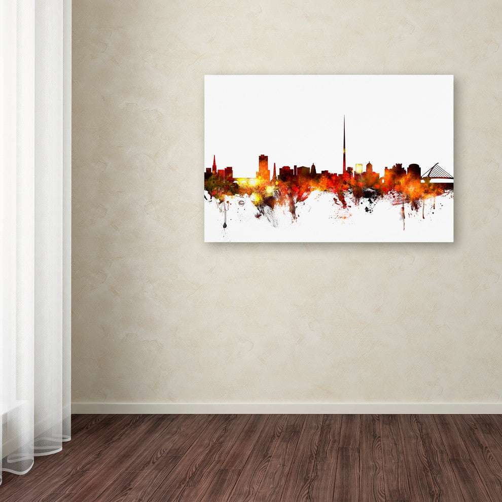 Michael Tompsett ''Dublin Ireland Skyline Red'' Canvas Art, 16x24