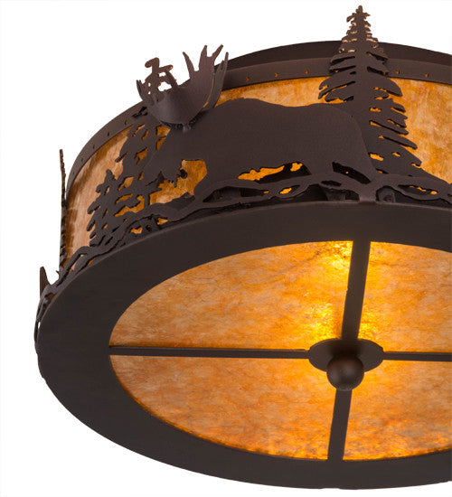 18 Wide Moose at Dusk Flushmount