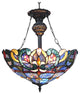CHLOE NORA Tiffany Style Victorian 2 Light Inverted Ceiling Pendant 18" Shade