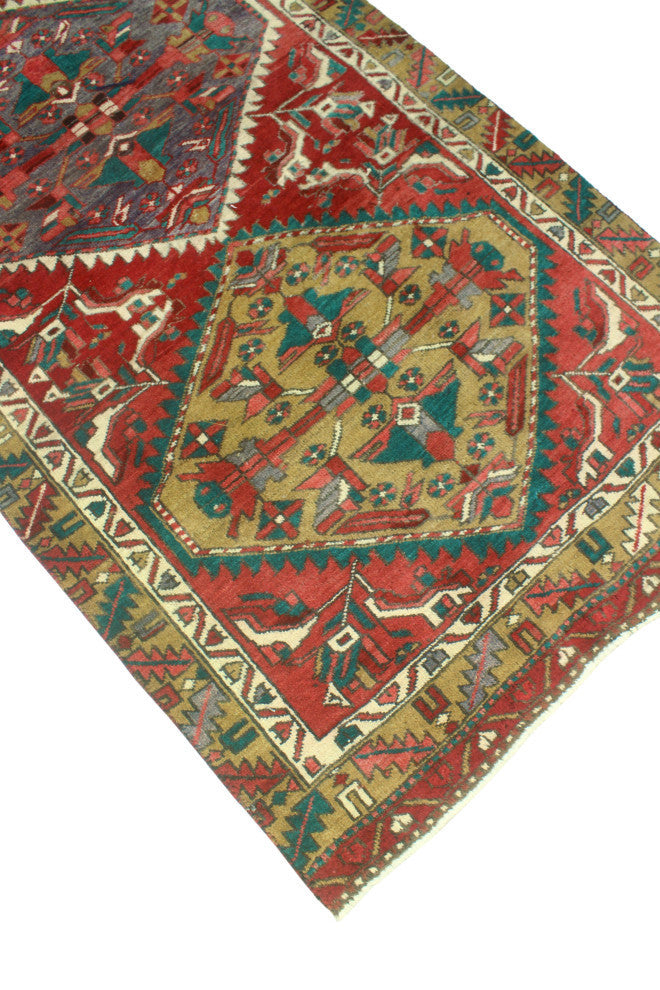 Fine Vintage Distressed Mateo Rust/Ivory Runner, 3'9x11'0