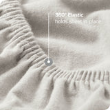 Bare Home Flannel Fitted Bottom Sheet, White, King, Set of 2