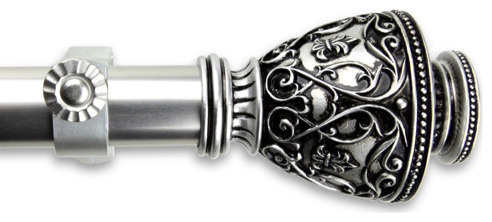 Virginia Curtain Rod 1" 48-84", Satin Nickel