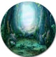 Romantic Blue Forest View, Landscape Photo Round Wall Art, 23"