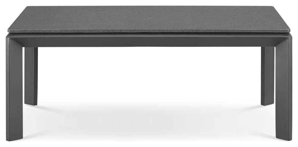 Lounge Coffee Table, Rectangular, Aluminum, Metal, Gray, Modern, Outdoor