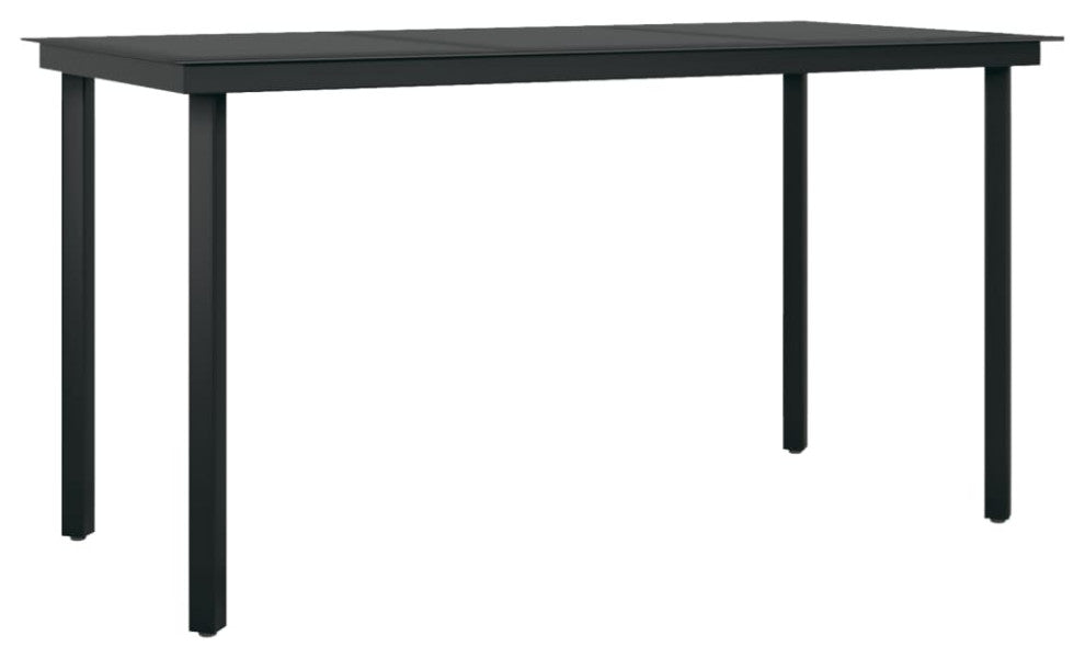 vidaXL Patio Dining Set 7 Piece Black Garden Outdoor Table and Chair Furniture