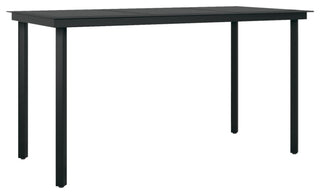 vidaXL Patio Dining Set 7 Piece Black Garden Outdoor Table and Chair Furniture