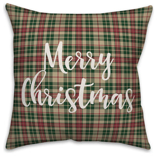 Merry Everything & Happy Always, Buffalo Check Plaid 18x18 Throw Pillow Cover