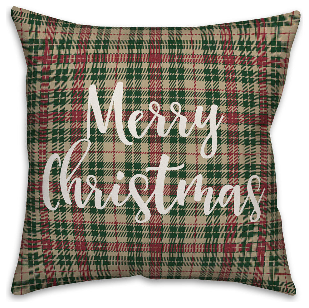Merry Everything & Happy Always, Buffalo Check Plaid 18x18 Throw Pillow Cover