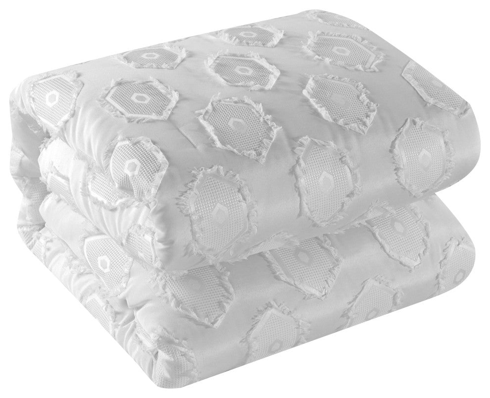 Faust 7 Piece Comforter Set, White, King