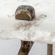 Pinera III White Marble Top w/Gold Iron Base Console Table