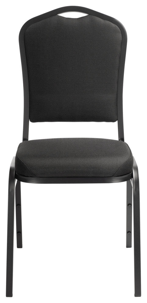 NPS 9300 Deluxe Fabric Stack Chair, Ebony Black Seat/Black Frame
