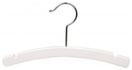 Wooden Baby Top Hanger, White/Chrome Finish, Box of 25