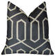 Geometric Lattice Black Cream Handmade Luxury Pillow, 20"x20"