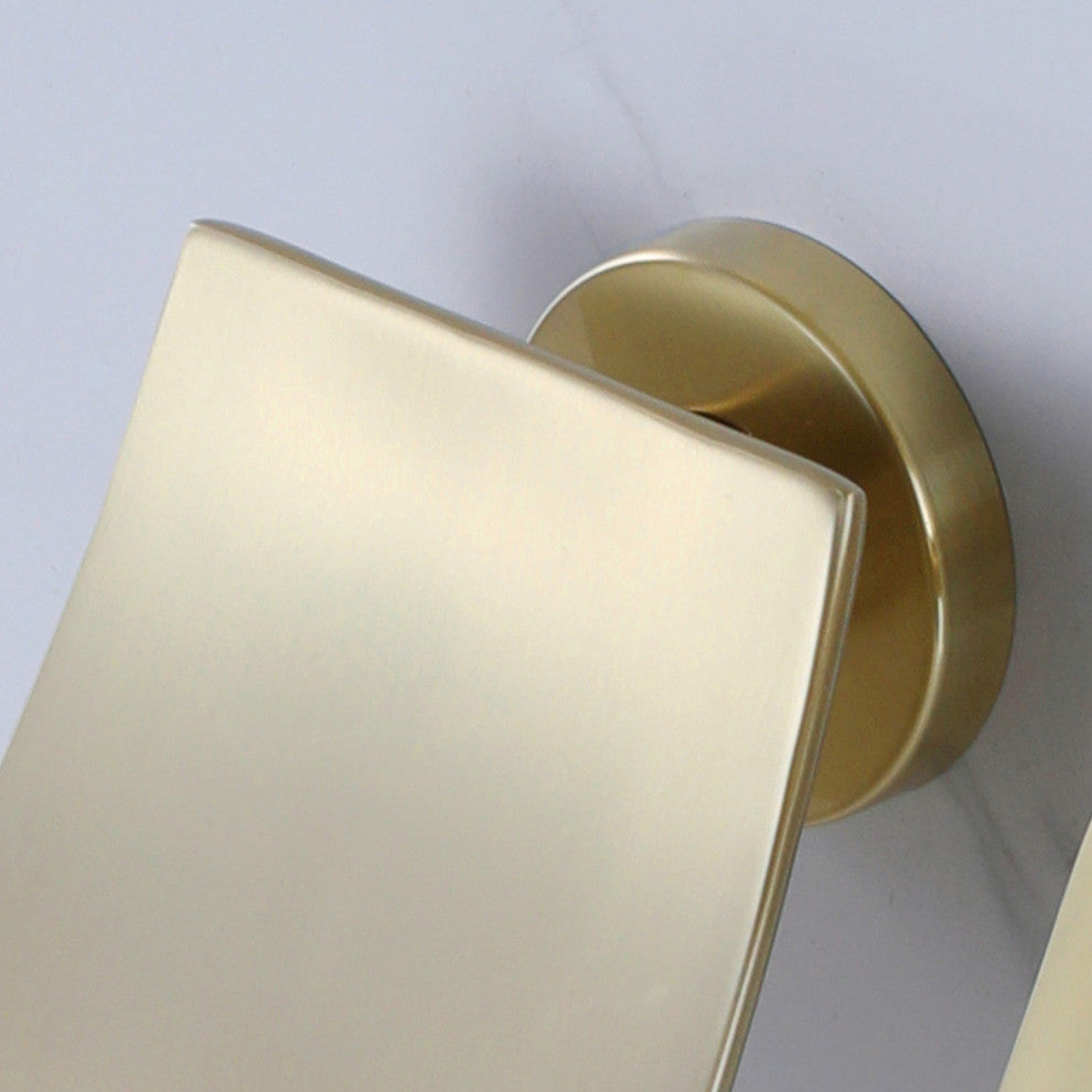 Wall Mounted Single Handle Bathroom Sink Faucet, Brushed Gold