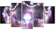 3D Surreal Purple Illustration, Purple, Abstract Canvas Print, 60"x32", 5 Panels