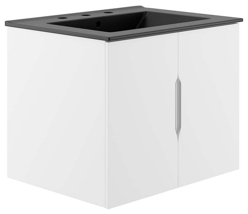 Vitality 24" Bathroom Vanity, White Black
