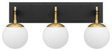 Allie Three Light Bath, Black/Satin Brass