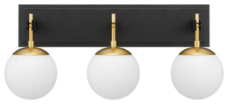 Allie Three Light Bath, Black/Satin Brass
