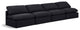 Indulge Upholstered Modular Sofa, Black, 4-Piece: 4 Armless Chair, Down Stuffed Linen Textured Fabric