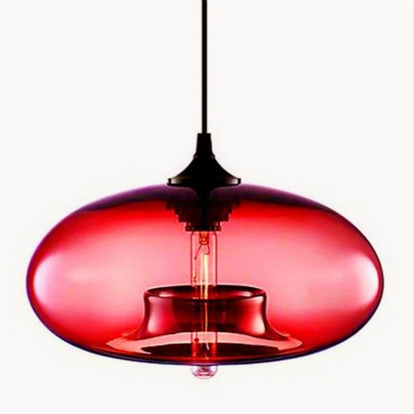 MIRODEMIÂ® Tourrettes-sur-Loup Loft Glass Pendant Lamp, Red